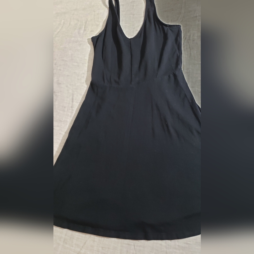 Old Navy Women Black Think Stretch Fit Flare Dress,goth Halloween Witchy Festiva